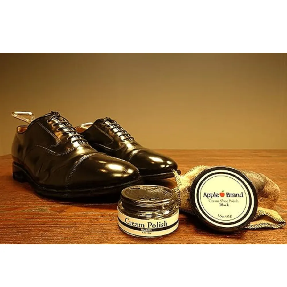 Apple Brand Premium Cream Shoe Polish  Black | Made In The USA