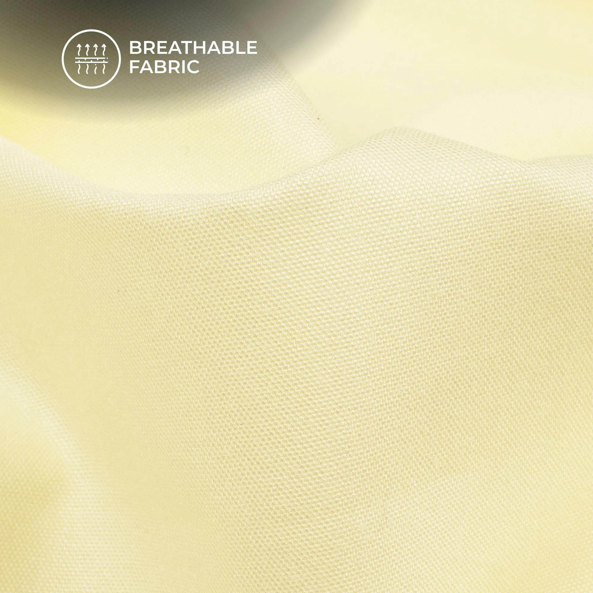 Banana yellow Plain Soft Touch Cotton Shirting Fabric (Width 58 Inches)