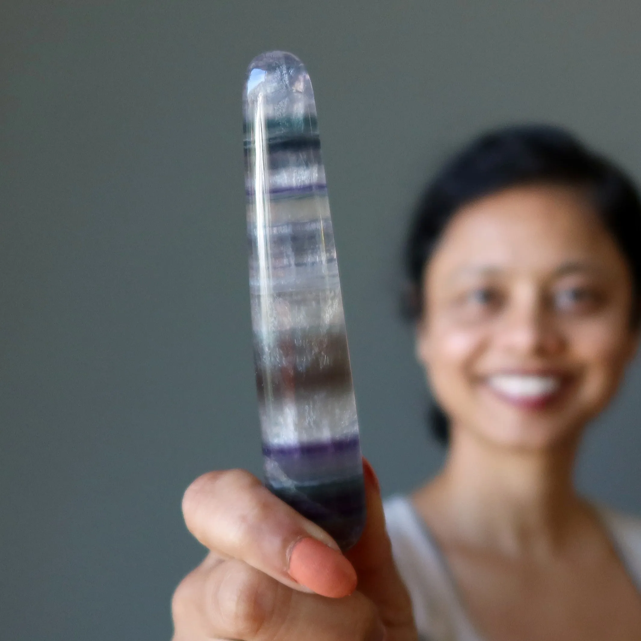 Fluorite Massage Wand Incredible Striped Crystal Healing Stress Relief